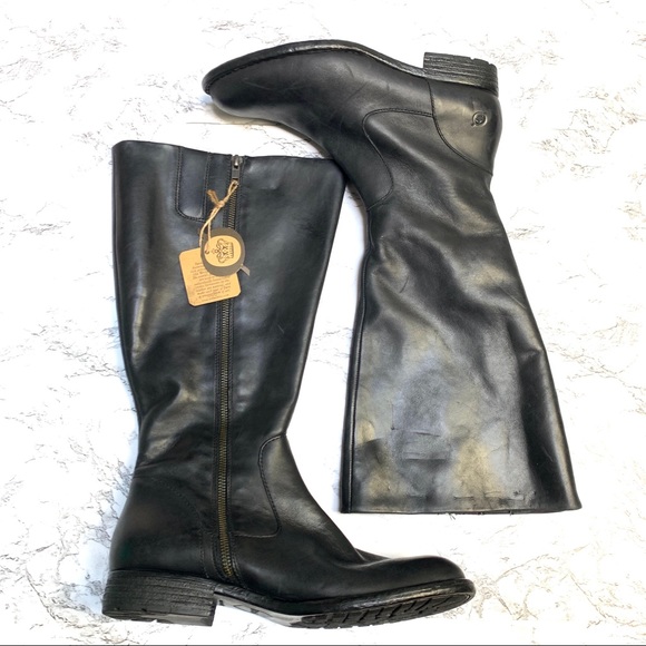 Born North Wide Calf Leather Riding Boot in Black - Picture 6 of 11